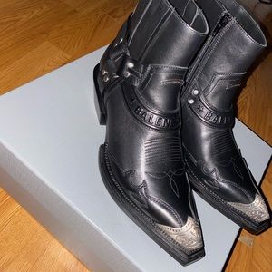 Balenciaga Santiag Harness leather ankle boots